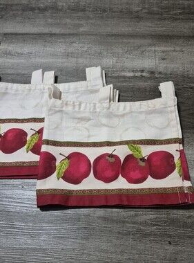 Better Homes And Gardens Cream and Red Apple Print Window Valances